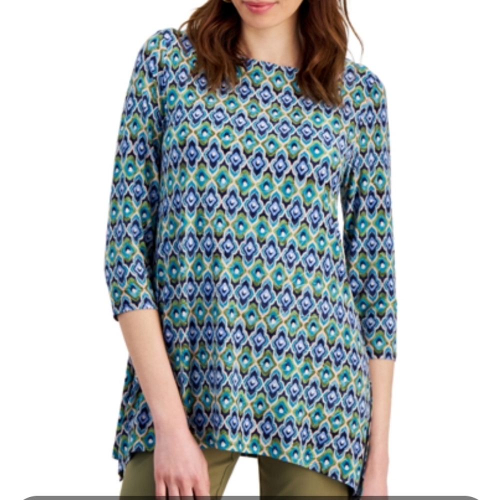 Geo-Print Jacquard Swing Top Size Meduim New